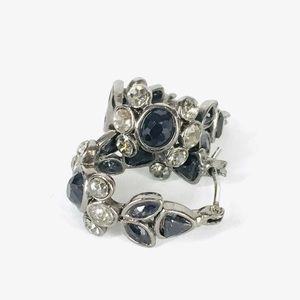 Vintage Liz Claiborne Rhinestone Hoop Earrings